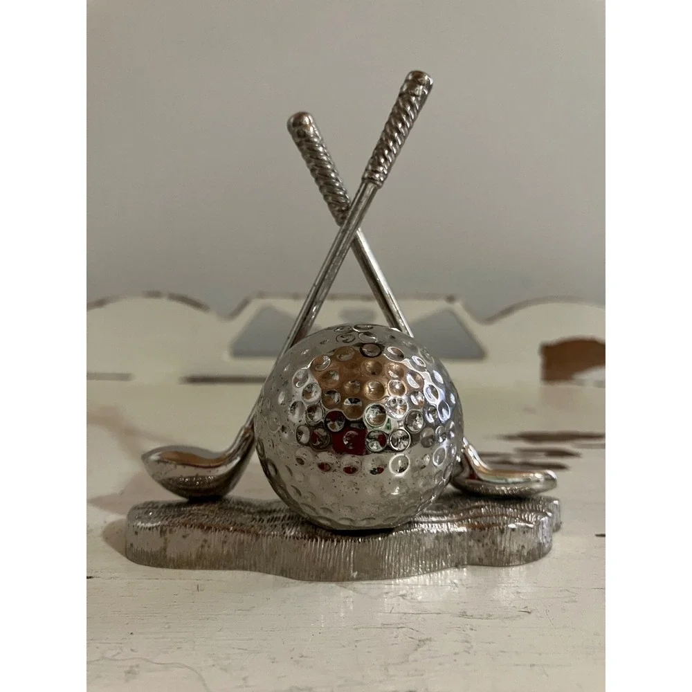 Timex Desk Clock Golf Ball And Clubs, Vintage